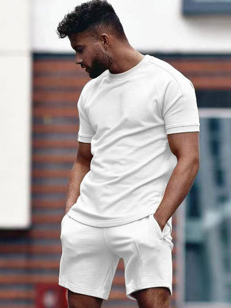 Herr Sommarensemble Shorts Lätt Material Avslappnad Stil-2