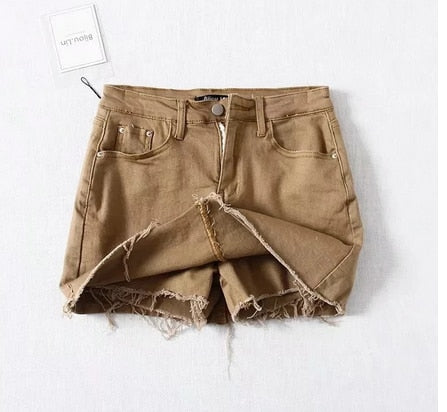 Variant image for Dam Mini Skort Franjkant Denim Bomull-5