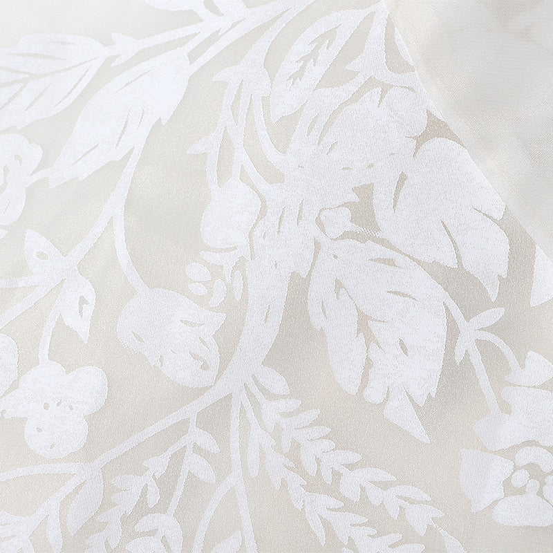 Vit Blus Dam med Blommönster och Lykta Ärmar i Polyester-5