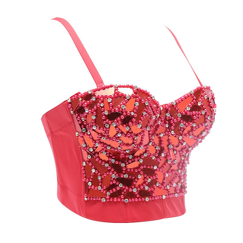 Variant image for Dam Ärmlös Festtopp med Strassdetaljer Spandex Polyester-5