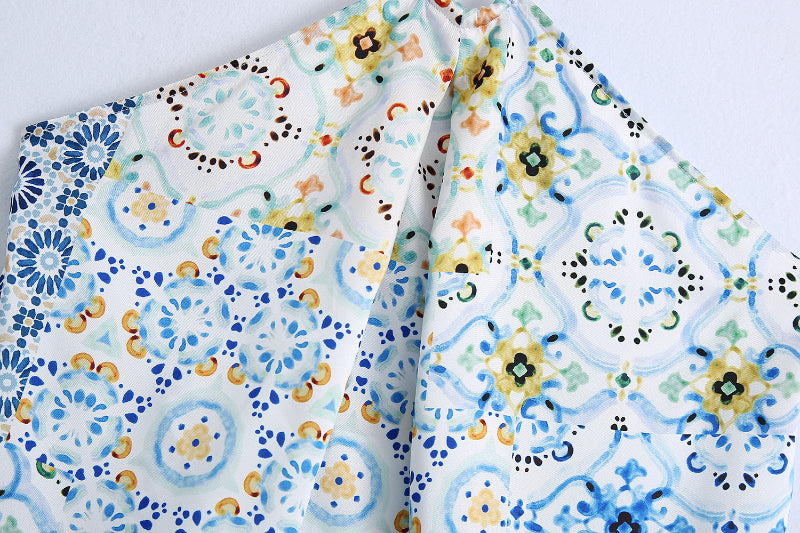 Dam Spaghettitopp Geometrisk Polyester Festtoppar-5