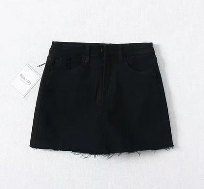 Variant image for Dam Mini Skort Franjkant Denim Bomull-2