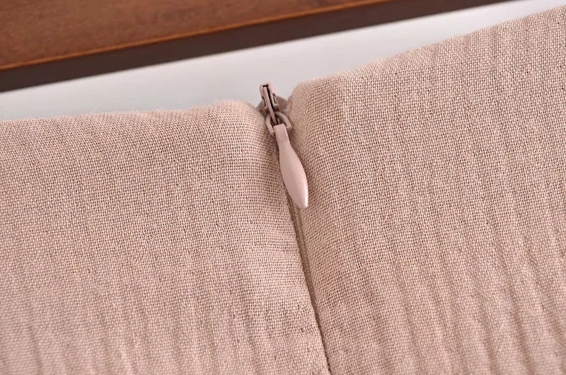 Dam Midi Kjol Rynkad Bomullsblandning-4