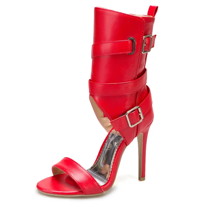 Variant image for Sandaler Dam Ankelrem PU Material Hög Klack 8 cm-35