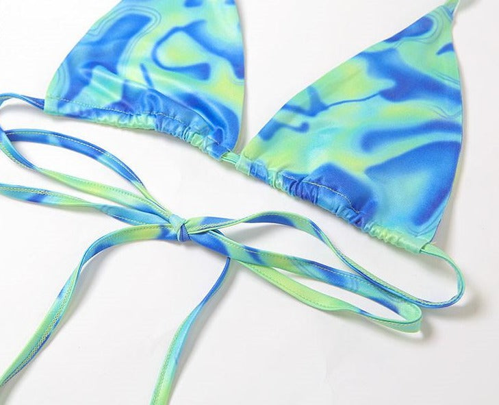 Dam Bikini Abstrakt Mönster Polyester-Spandex-6