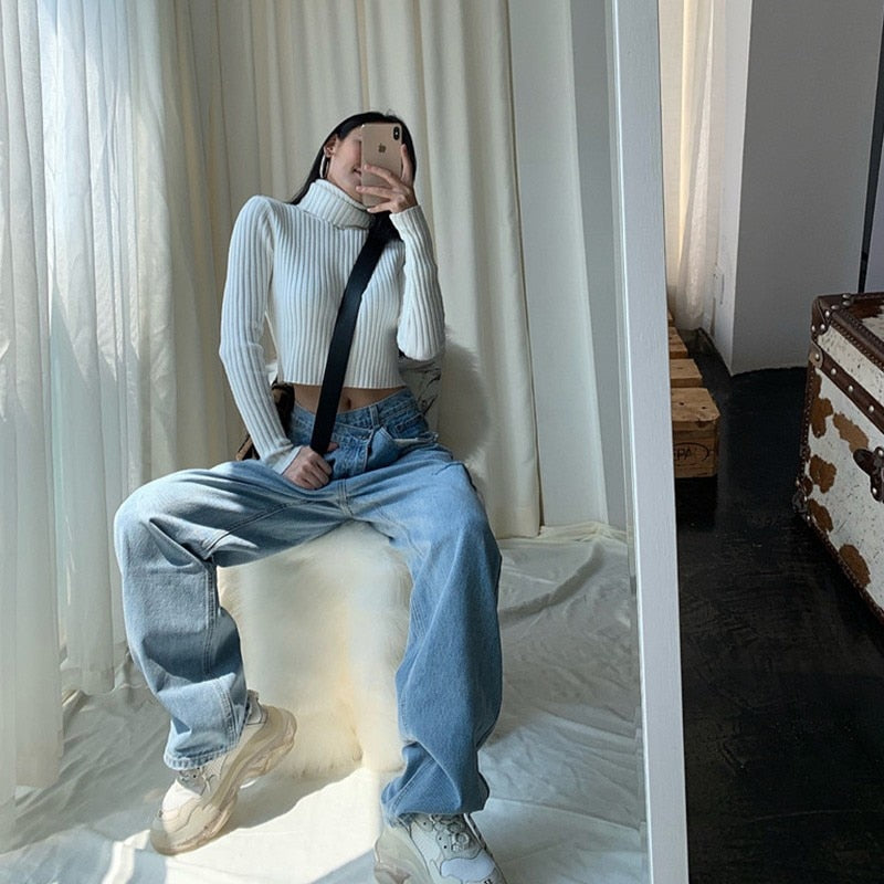 Rippade Herr Jeans med Lös Passform i 100% Bomull – Vintage Stil för Avslappnad Look 3