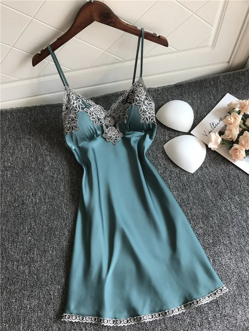 Dam Nattklänning Ärmlös Mjuk Rayon-3