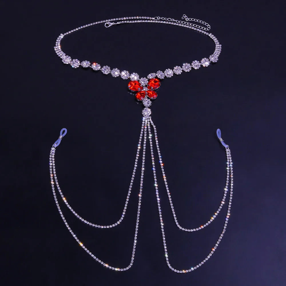 Kvinnors Kroppsmycken Rund Zinklegation med Strass-4