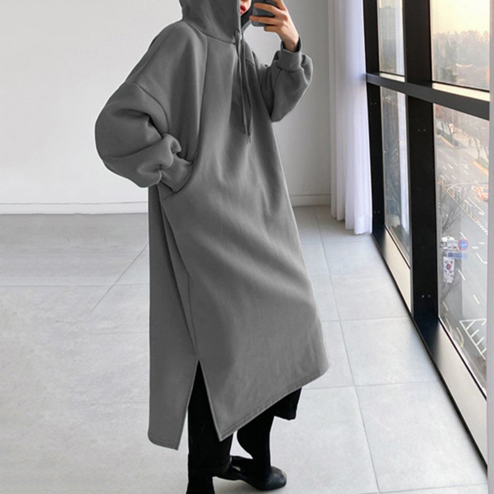 Hoodie Herr Långärmad Casual Bomull 2