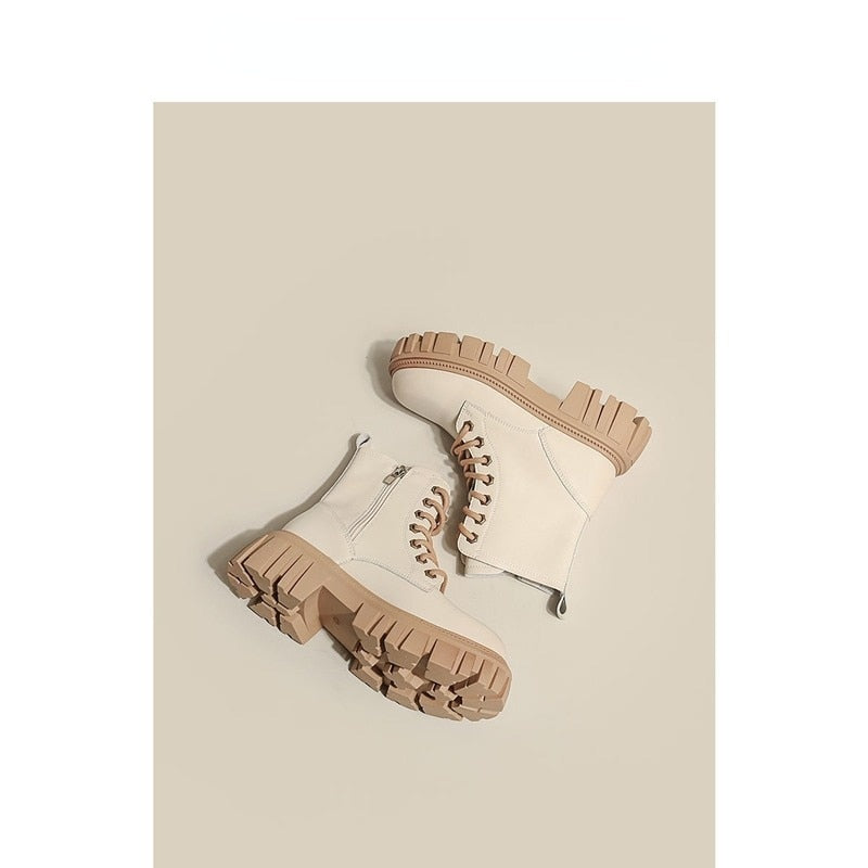 Kvinna Plattformstövlar Bekväm Hårdkläder-4