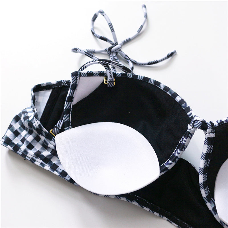 Dam Bikini Högskuren Polyester-Spandex Elegant Badkläder-5