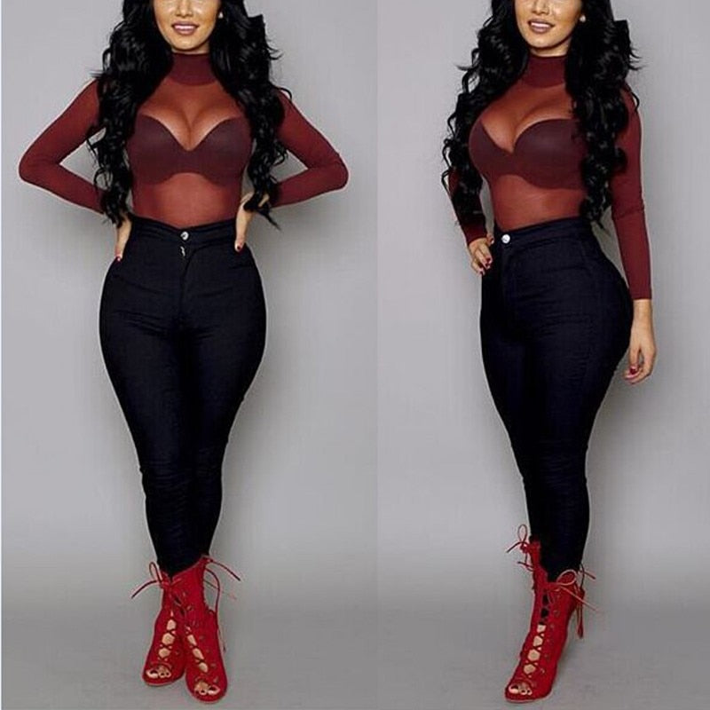 Dam Festtopp Transparent Trendig Polyester-2