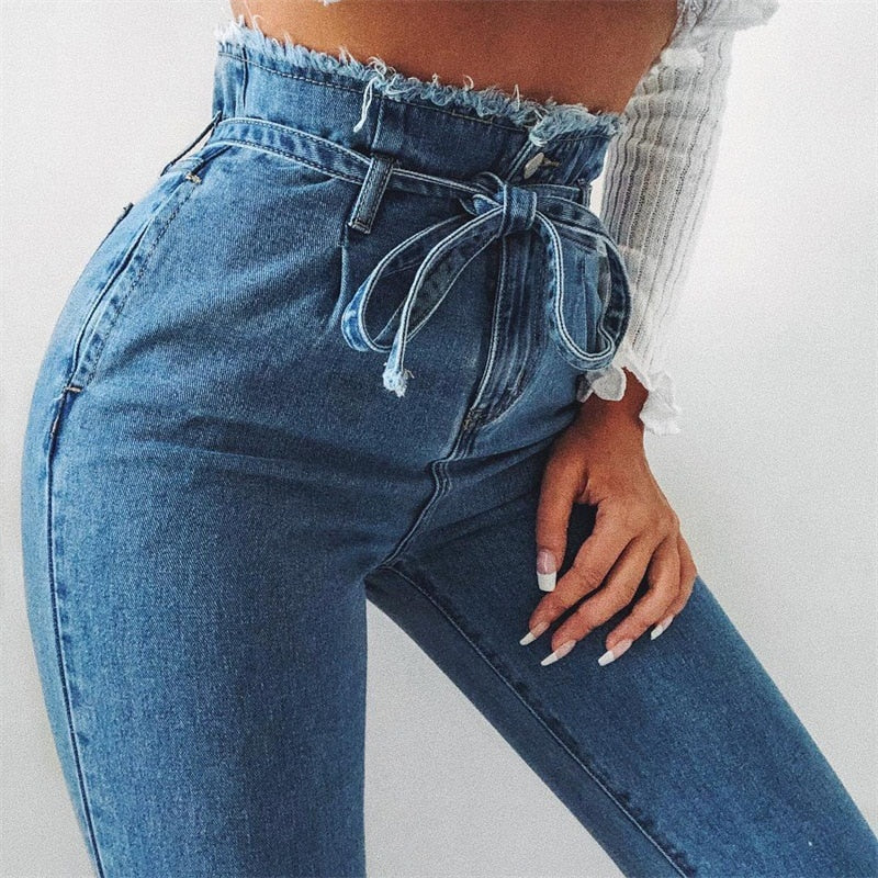 Dam Jeans Hög Midja Stretch Svart-5