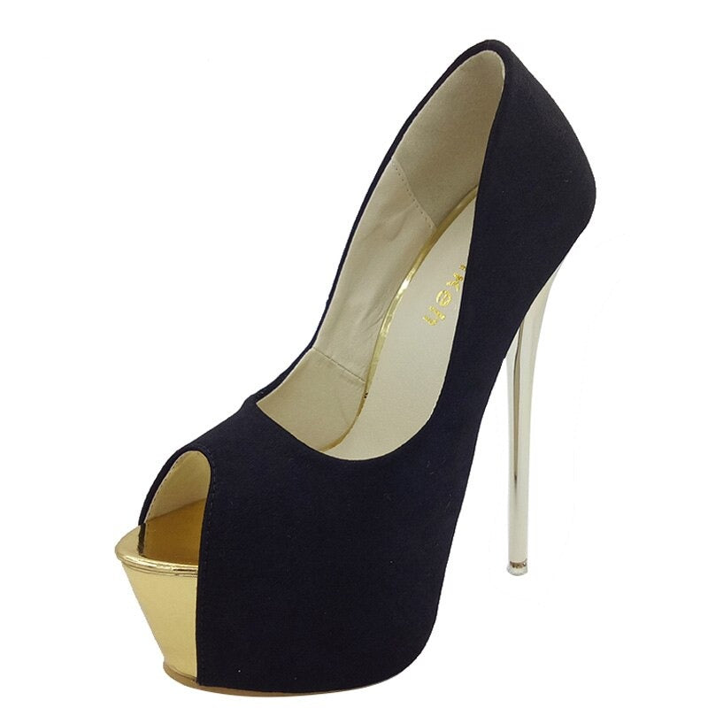 Kvinnors Pumps Flock Slip-On Plattform 5-7 cm-5