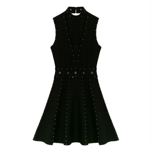 Dam Miniklänning A-linje Glittrig med Pärldekoration Syntetisk-1