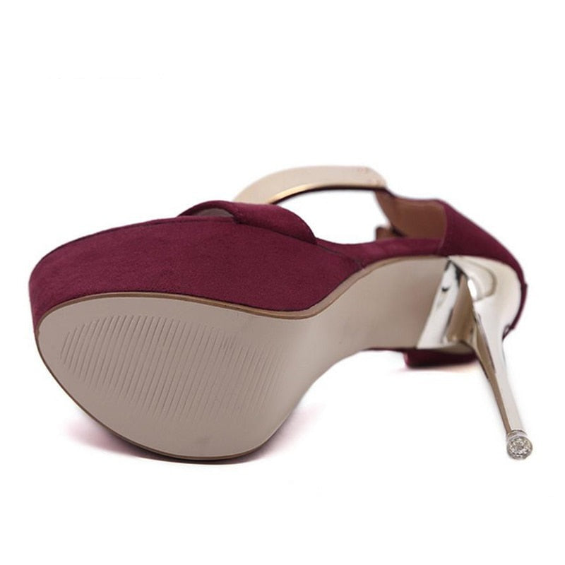 Dam Sandaler Filigran Klack PU Dragkedja 6 cm Komfort Skor-5