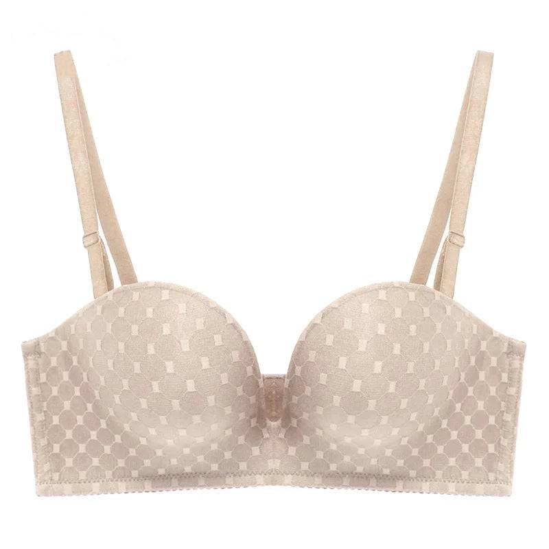Dam Halv Cup BH Geometrisk Design Lycra-6