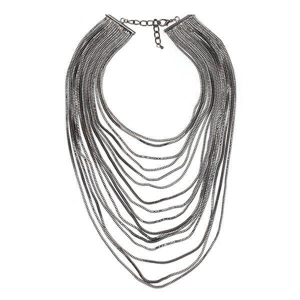 Variant image for Dam Halsband Geometrisk Choker i Zinklegation Flerskiktad Design-6