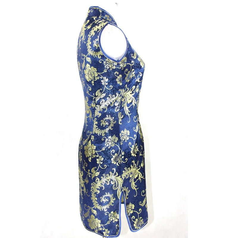 Kvinnors Miniklänning Halter Blommönster Polyester Viskos-2