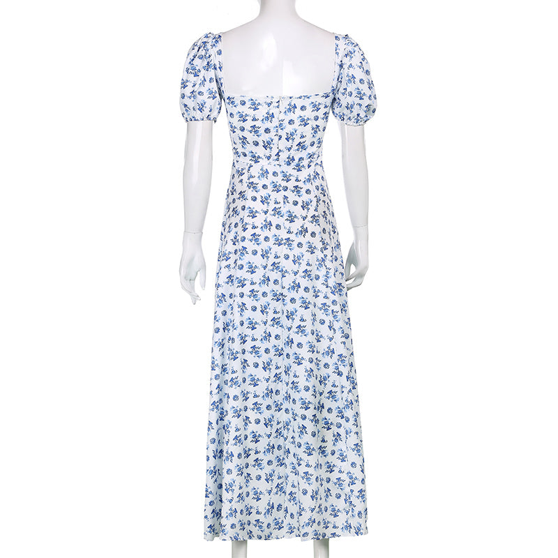 Dam Klänning A-linjeformad Blommig Polyester Maxi Klänning-6