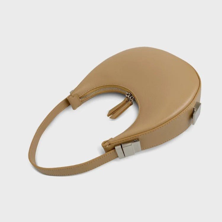 Dam Axelväska Månformad Trendig Med Justerbar Axelrem-3