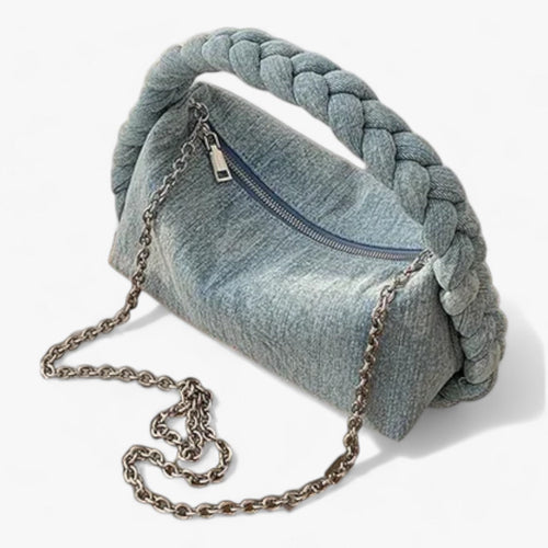 Modern Denim Handväska Dam med Kedja och Rymlig Interiör – Perfekt för Vardag och Fest 1