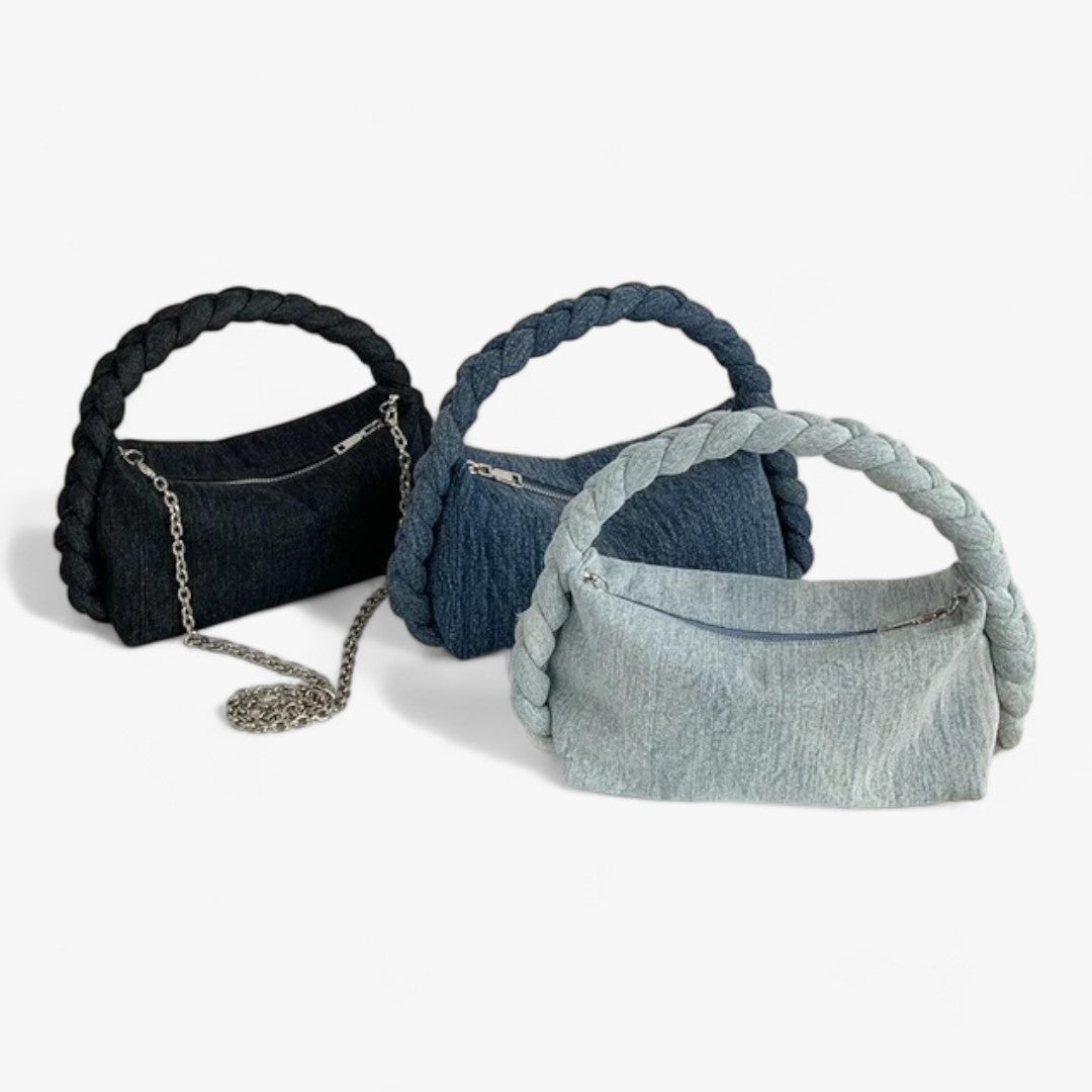 Modern Denim Handväska Dam med Kedja och Rymlig Interiör – Perfekt för Vardag och Fest 2