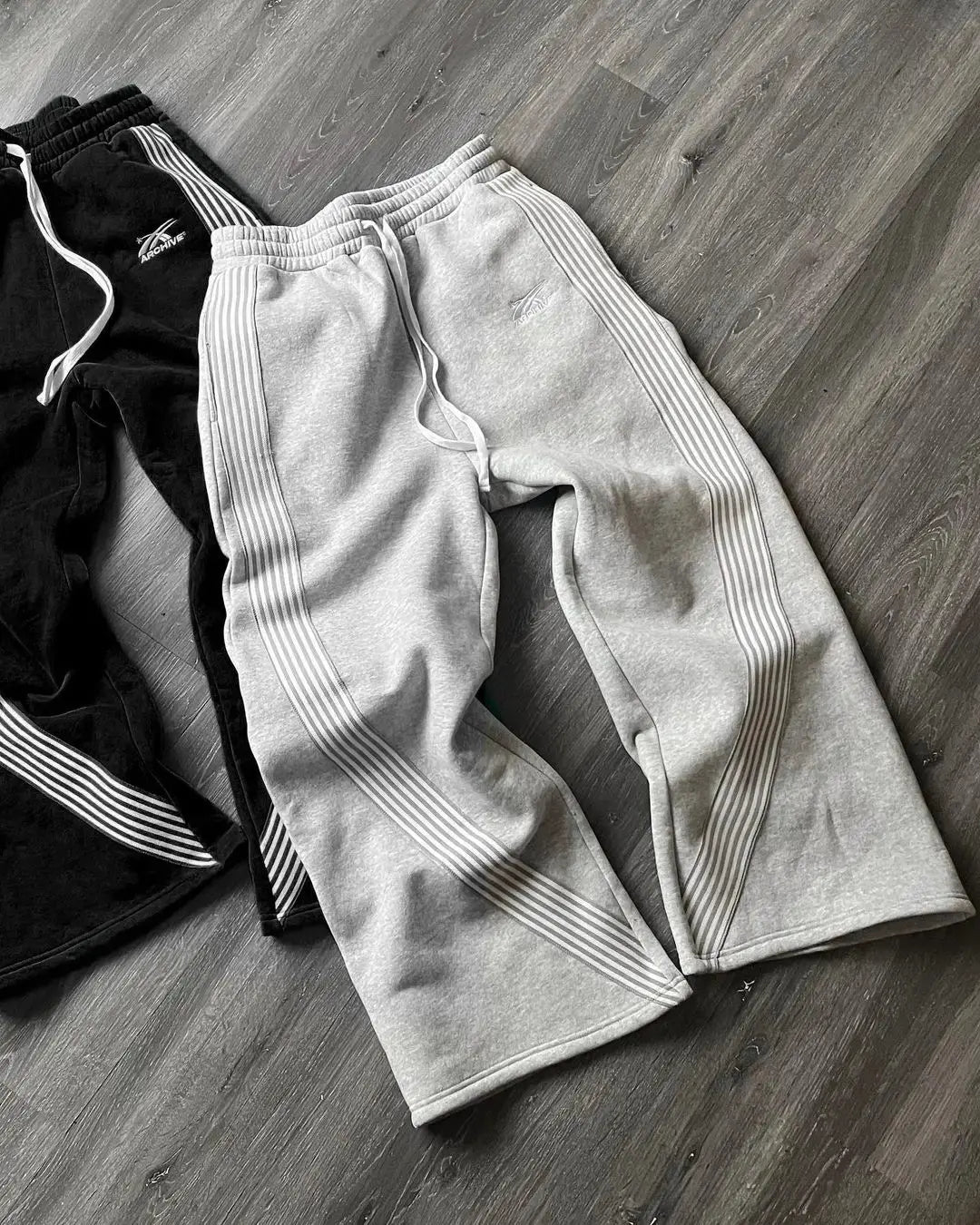 Mäns Joggingbyxor Retro Stil Polyester med Ränder-2