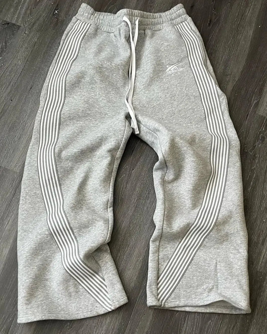 MĂ€ns Joggingbyxor Retro Stil Polyester med RĂ€nder-1