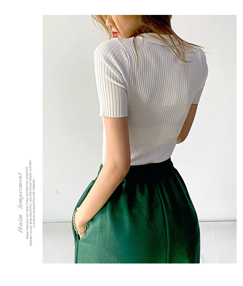 Dam Bodysuit Kortärmad Randig Nylon Viskos-3