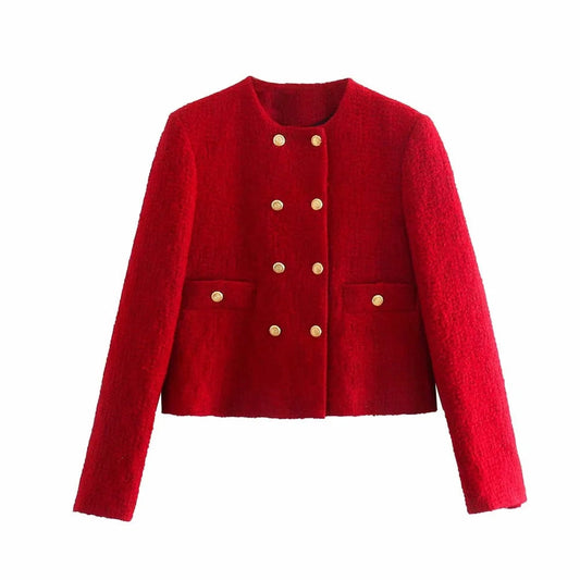 Damer Rock Set Dubbla Blazer Polyester Minikjol-1