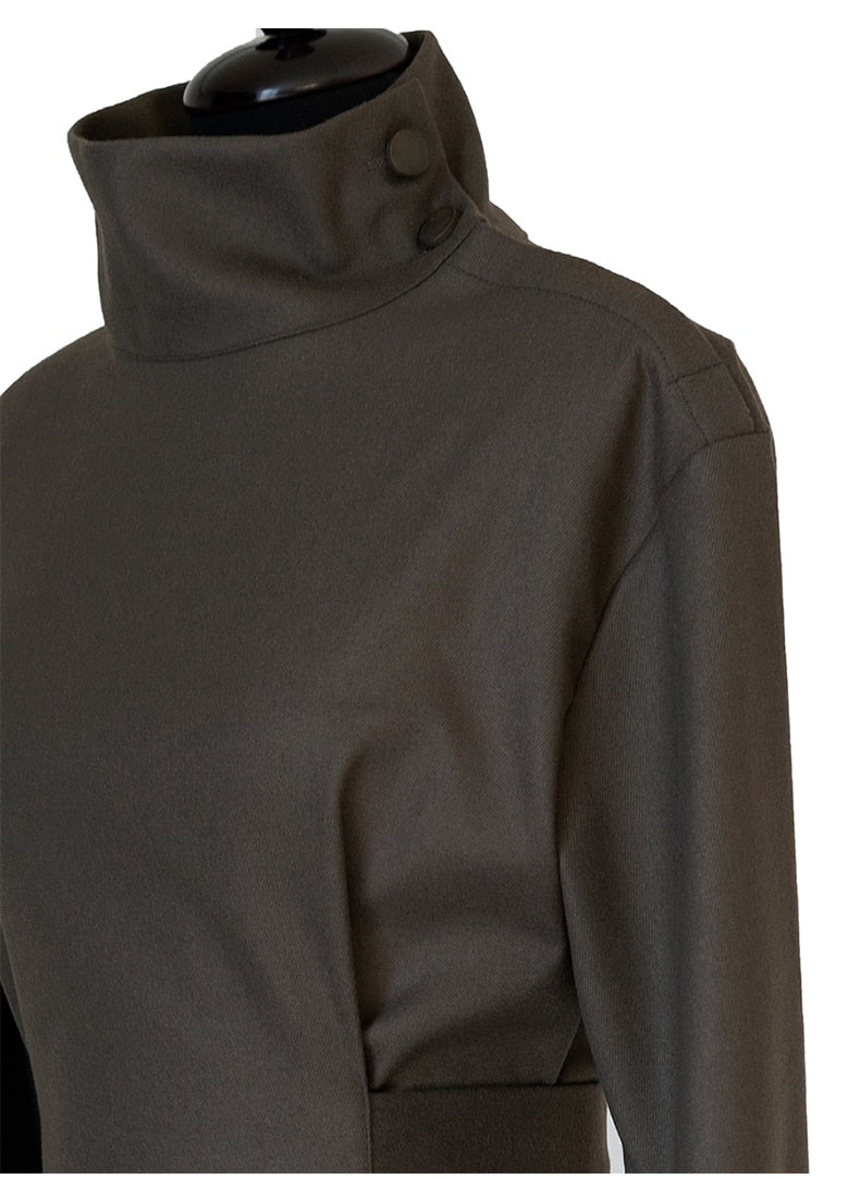 Kvinna Midi Klänning A-Linje Syntetfiber-6