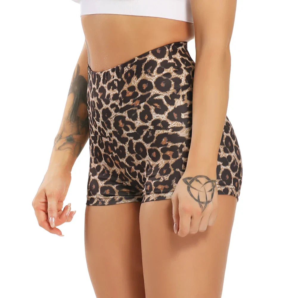 Dam Idrottshortar Hög Midja Flexibelt Material-5