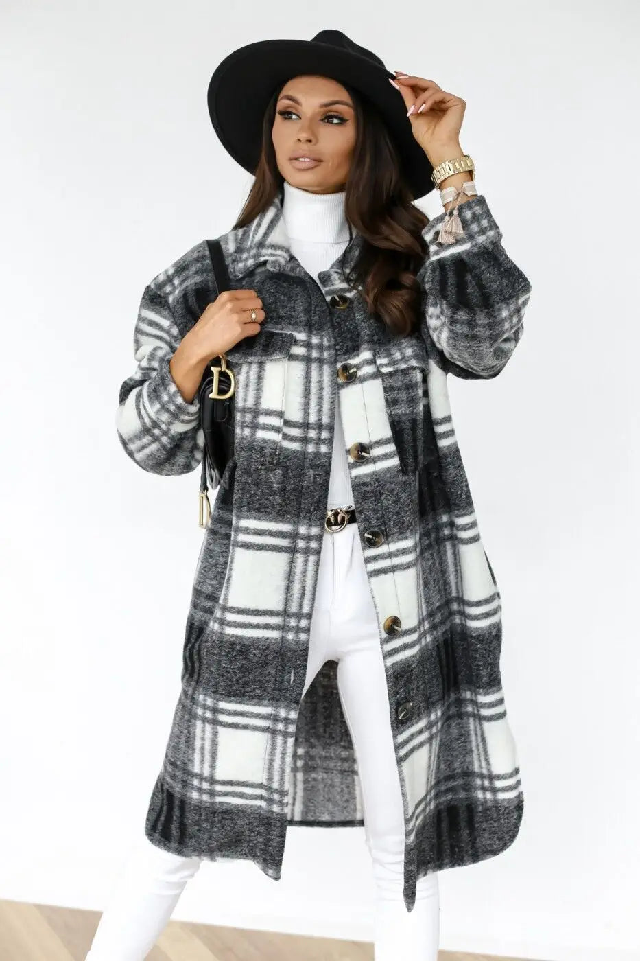 Variant image for Dam Kappa Lång Karomönster Fleece-1