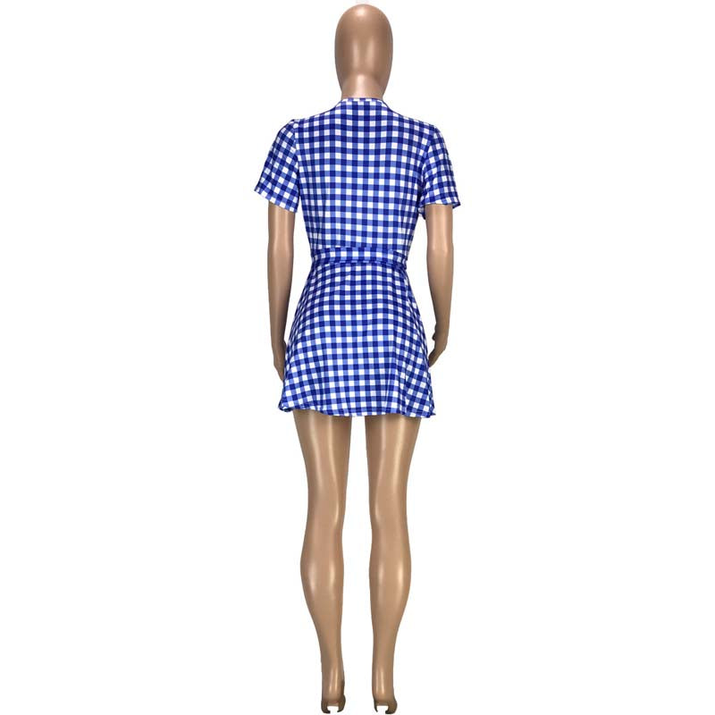 Fina Dam Klänningar A-Linje V-Hals Mini Polyester-5