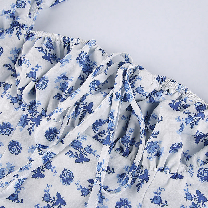 Dam Klänning A-linjeformad Blommig Polyester Maxi Klänning-5