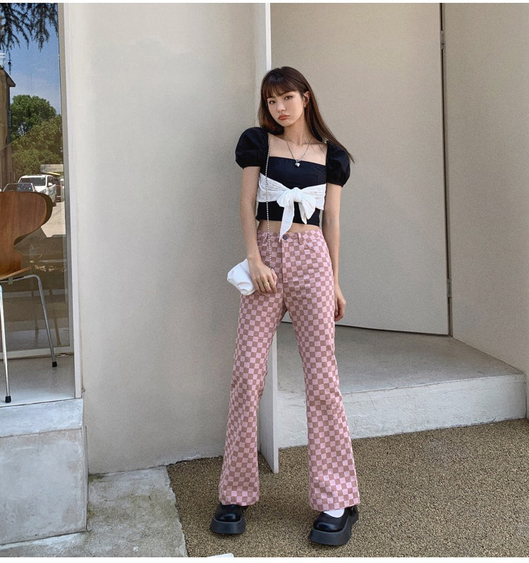 Dam Ridbyxor Avslappnad Bomull med Hög Midja och Praktiska Fickor-5