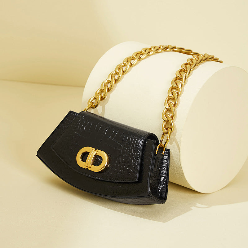 Dam Axelväska Djurtryck PU-Läder med Kedjedetaljer-3