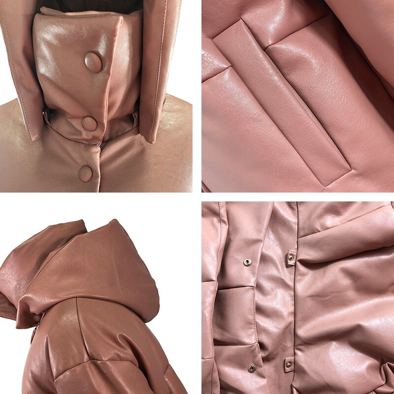 Dam Vinterjacka Trendig Polyester för Kalla Dagar-4