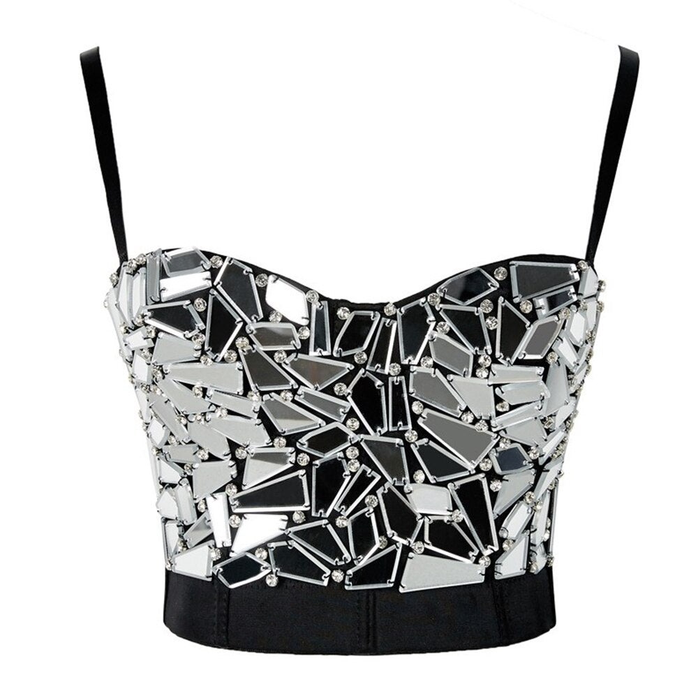 Variant image for Dam Ärmlös Festtopp med Strassdetaljer Spandex Polyester-2