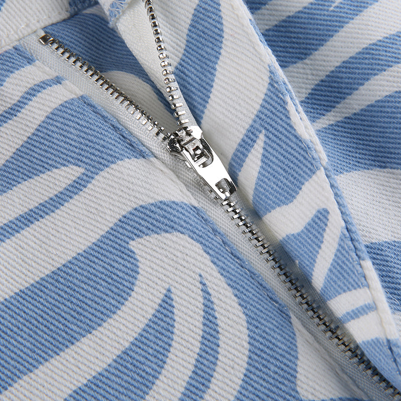 Dam Jeans Geometriskt Mönster 100% Bomull Regelbunden Passform-5