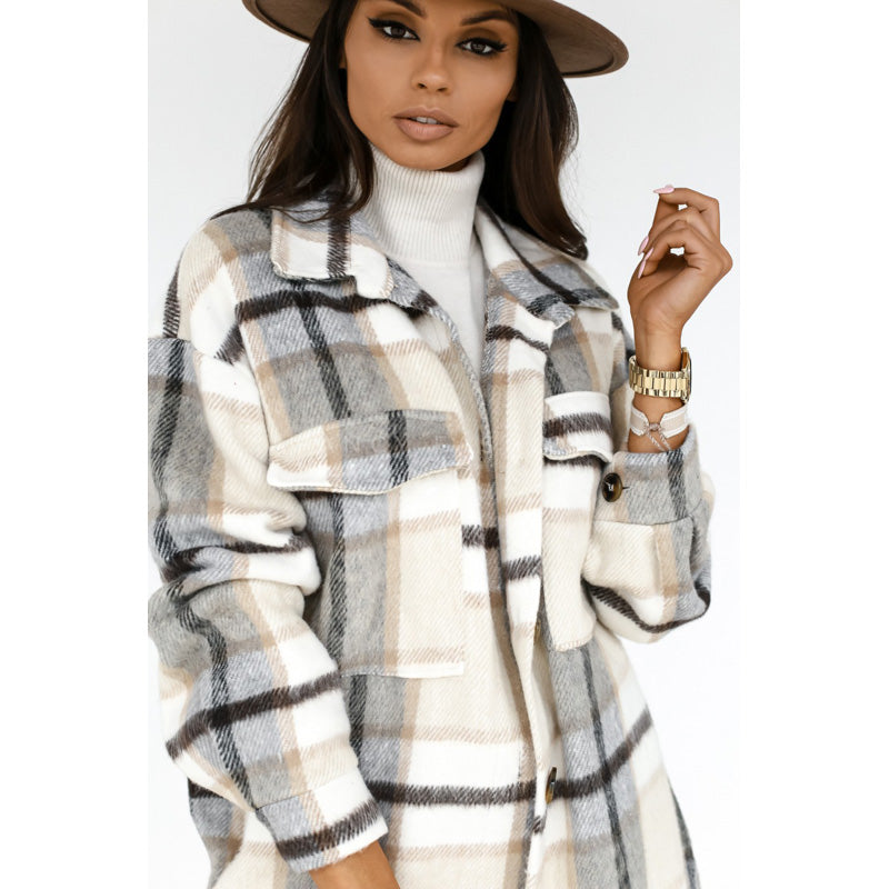 Dam Kappa Långärmad Chic Design Högkvalitativt Material-4