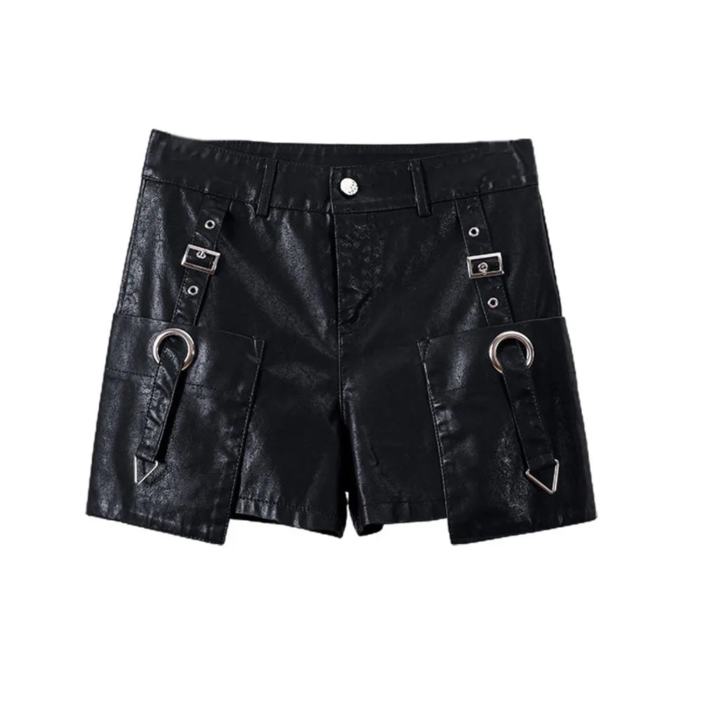 Herr Shorts Monokrom Polyester med Knappstängning och Rymliga Fickor-4