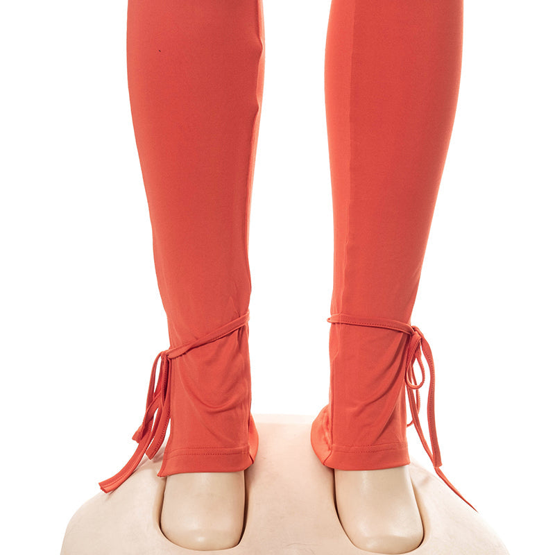 Dam Jumpsuit Spaghetti Band Bomull Polyester Elegant Full Längd-6