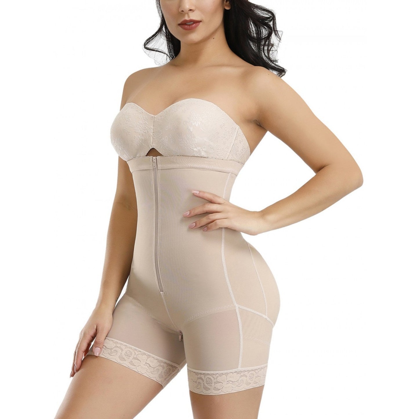 Dam Full Body Shapewear Sömlös Design som Håller in Magen-6
