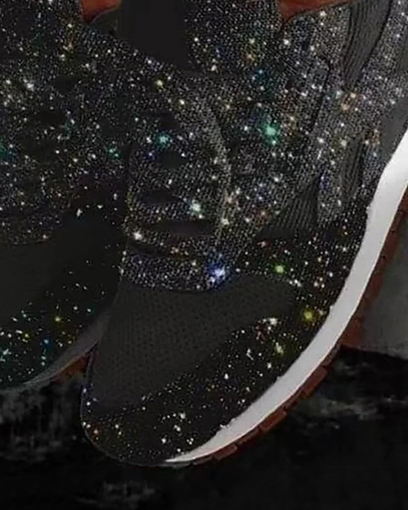 Kvinnors Muffinskor med Paljetter och Justerbara Snören Textil Syntet-6