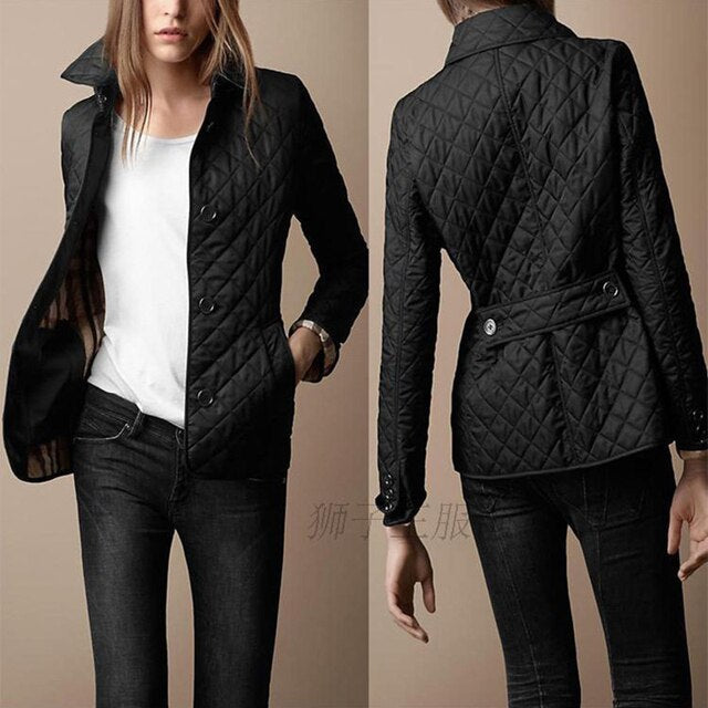 Dam Vinterjacka Slim-Fit Bomull Klassisk Design-6