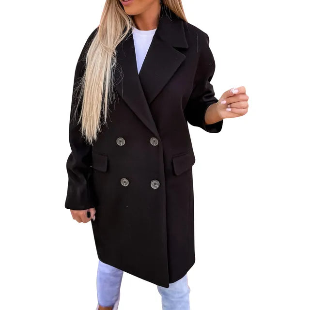 Dam Trench Coat i Bomull och Polyester med Medel Längd – Klassisk Design för Vår och Höst, Flera Färger och Storlekar S-2XL 7