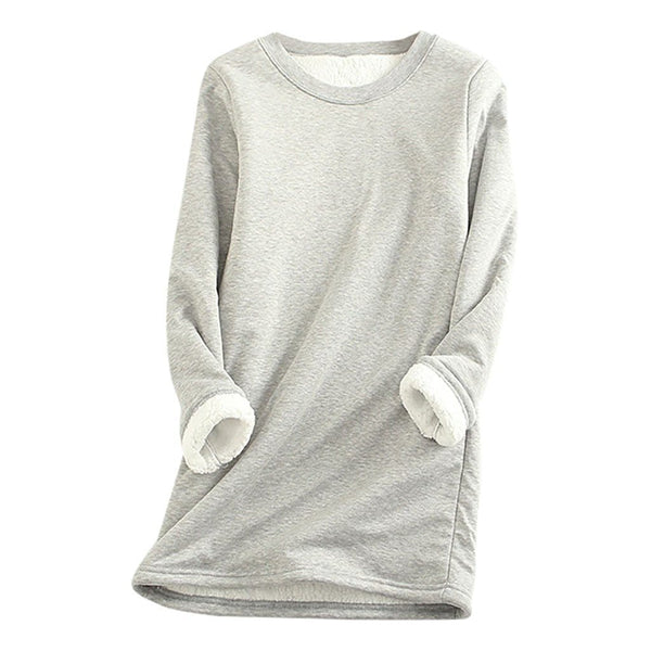 Variant image for Fleecetröja Dam Lång Avslappnad Stil Mjuk Fleece-Mix-29