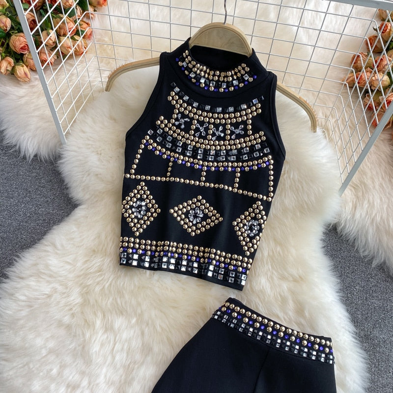 Snygga Byxor Dam Geometrisk Stil Medium Midjehöjd Polyester 2